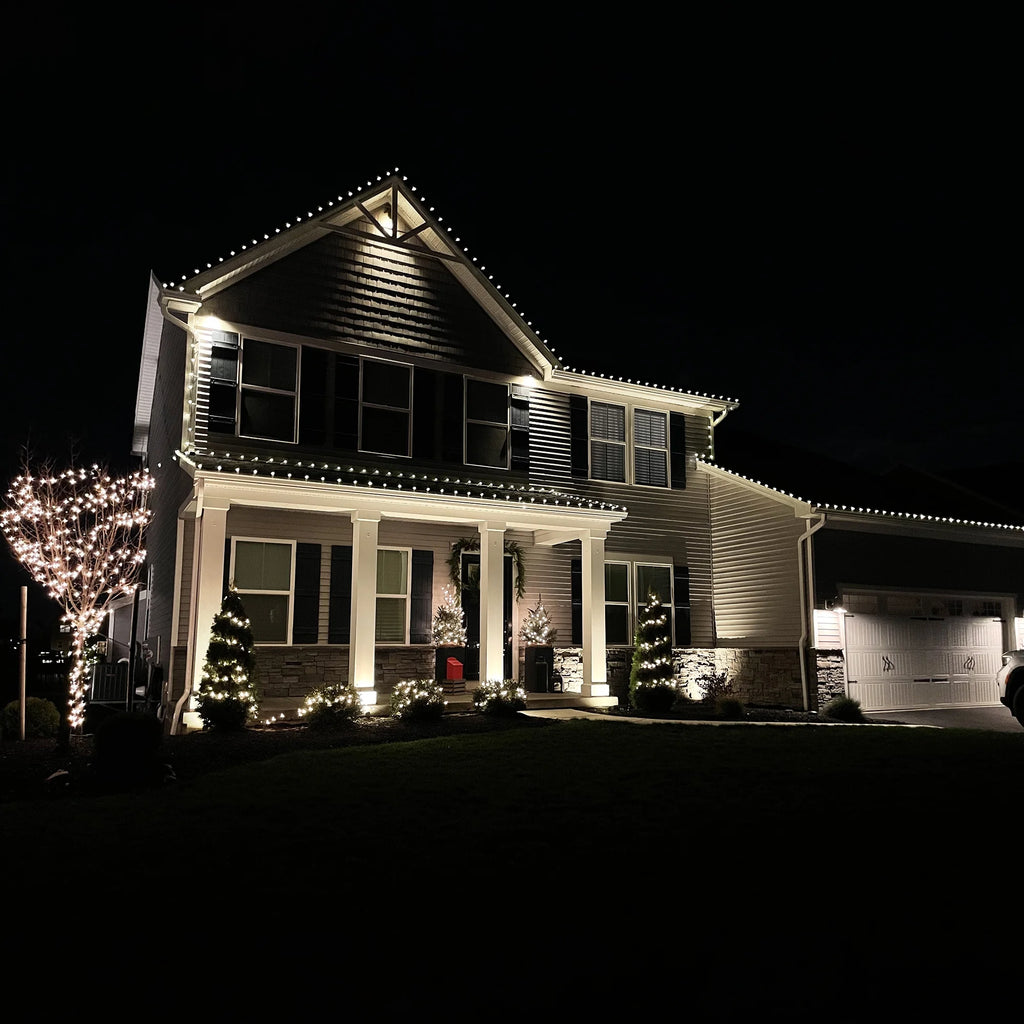 Set of 100 White Faceted LED C9 Christmas Lights